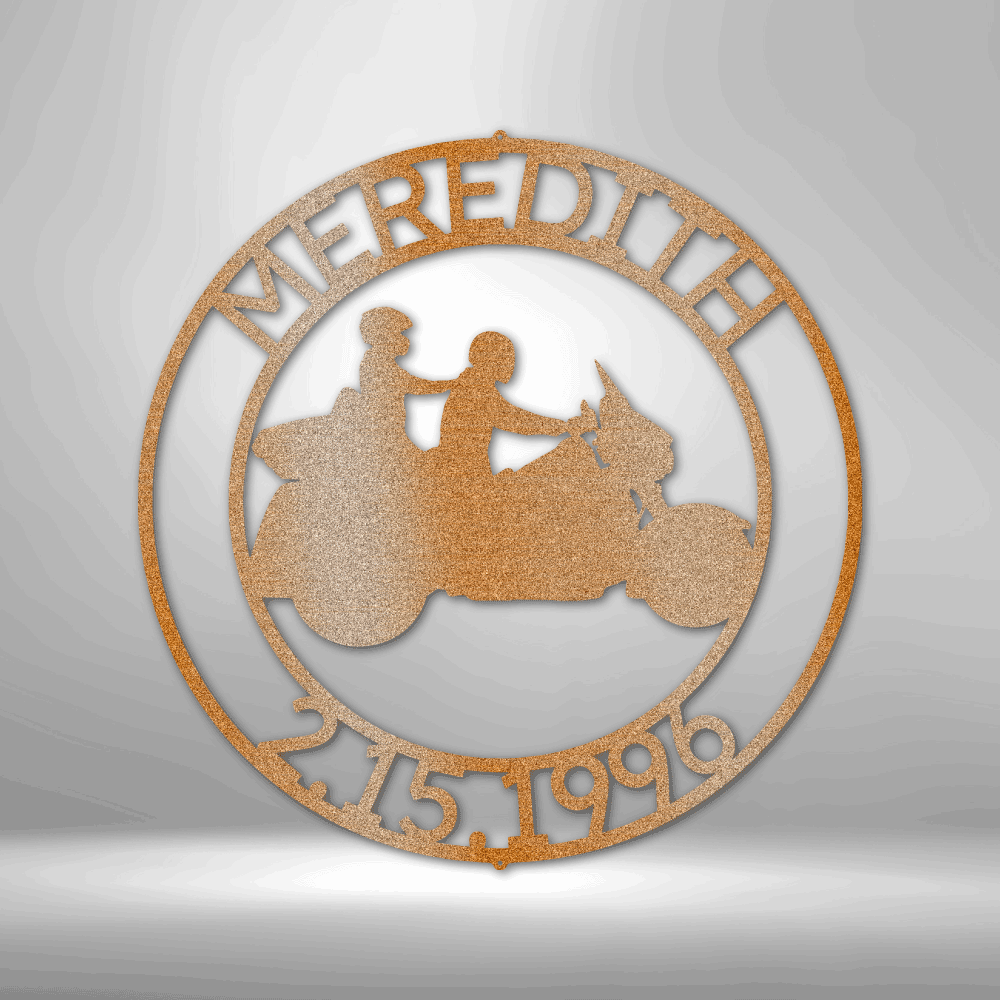 Trike Couple Motorcycle Personalized Steel Sign - Throttle Society